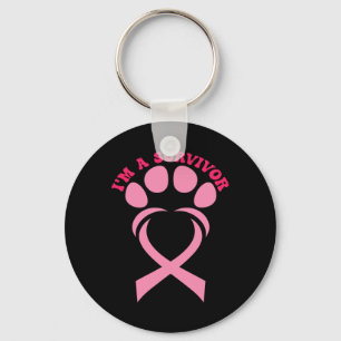 Pink I'm A Survivor Breast Cancer Awareness Keychain