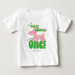 Pink I'm the Party Balloon Animal 1st Birthday Baby T-Shirt