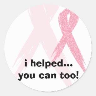 pink_img, i helped...you can too! classic round sticker