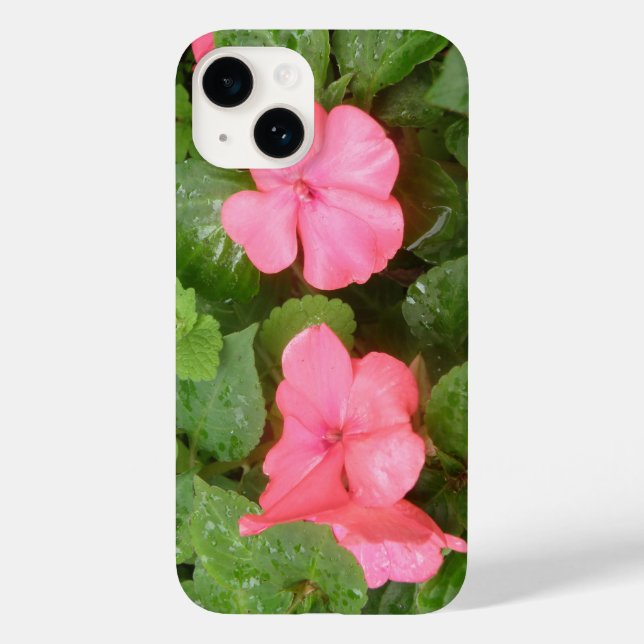 Pink Impatiens Flowers Case-Mate iPhone Case (Back)