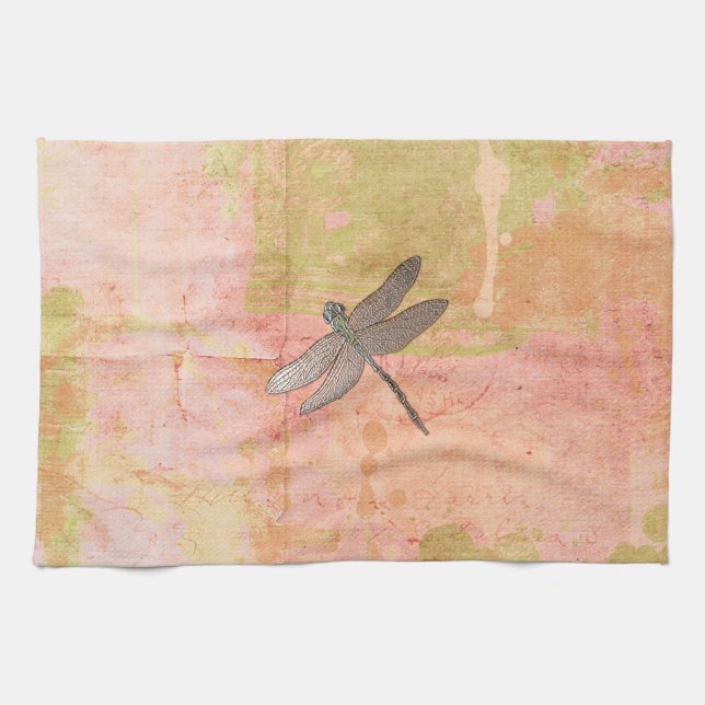 Pink Impressions Dragonfly Kitchen Towel (Horizontal)