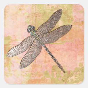Pink Impressions Dragonfly Square Sticker