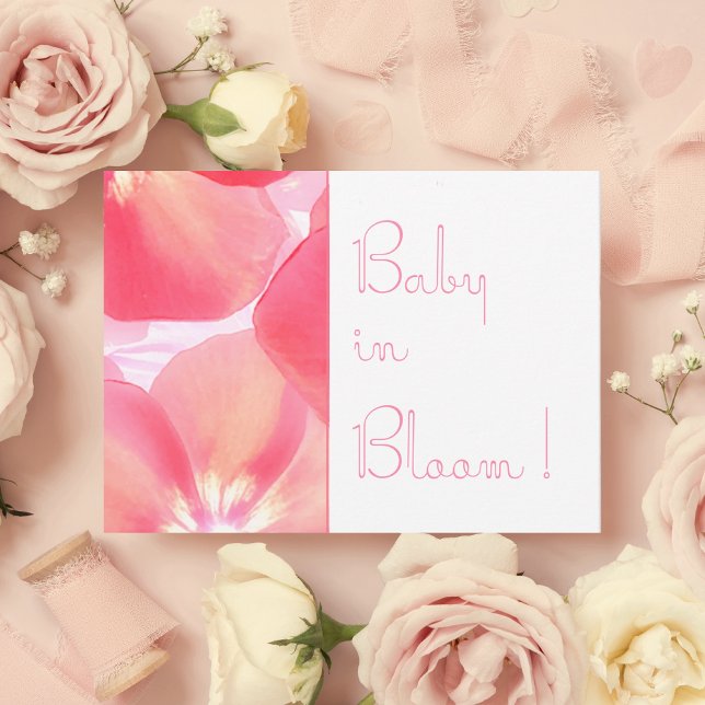 Pink  in Bloom Baby Shower  Invitation (Beautiful botanical Baby in Bloom invitations and partyware.)