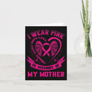 Pink In Memory Of Mother Mom Breast Cancer Awarene Card