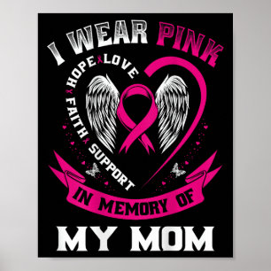 Pink In Memory Of My Mom Breast Cancer Awareness B Poster