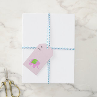 Pink Indian Elephant Gift Tags