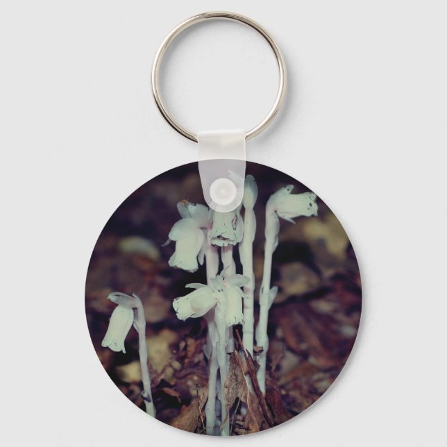 Pink Indian Pipe Wildflowers Nature  Keychain (Front)