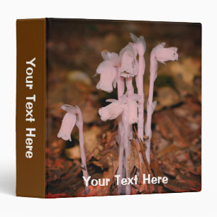 Pink Indian Pipes Wild Flowers Nature Personalized Binder