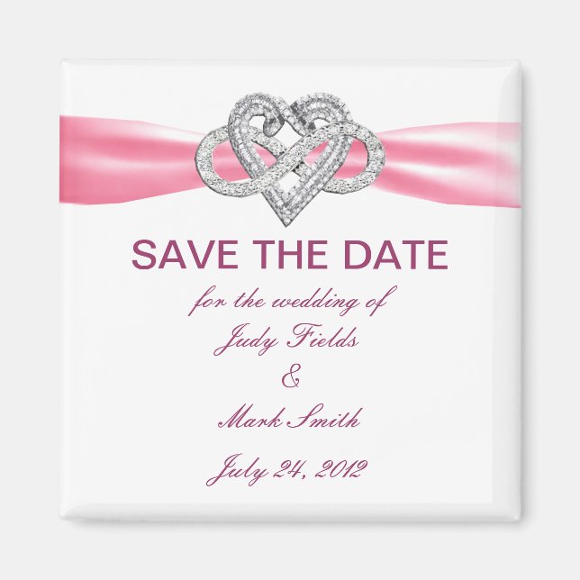Pink Infinity Heart Enregistrer La Date Magnet (Devant)