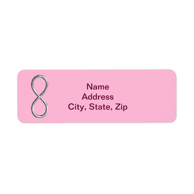 Pink Infinity Wedding Address Labels (Front)