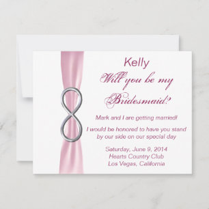 Pink Infinity Wedding Bridesmaid Card
