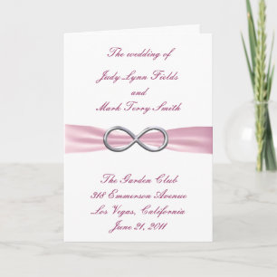 Pink Infinity Wedding Program Card