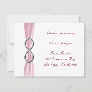 Pink Infinity Wedding Reception Card