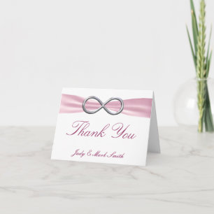 Pink Infinity Wedding Thank You Card