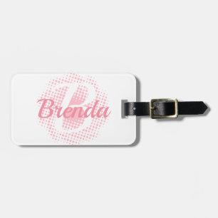 Pink Initial Letter Custom Name Luggage Tag