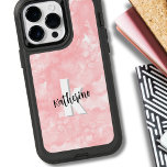 Pink Initial Monogram<br><div class="desc">A soft blush pink watercolor backdrop provides the canvas for a cute and contemporary monogram phone case, featuring initials and name. The monogram's black and white colour palette, composed of clean modern fonts mixed with a script font, exudes a simple yet fun charm. Whether you want to use your first...</div>