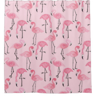 Pink ink flamingo set, tropical summer pattern vin