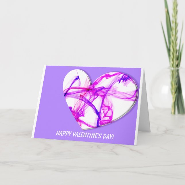 Pink Ink Heart Holiday Card (Front)