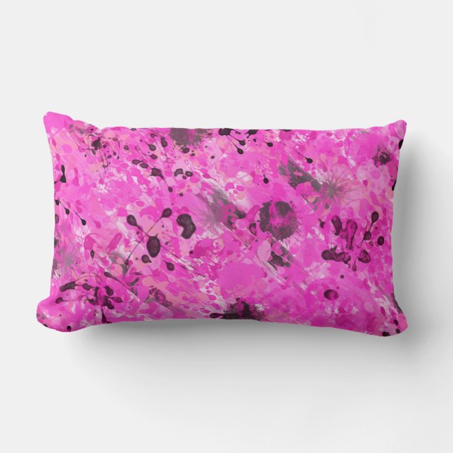 Pink Ink Lumbar Pillow (Front)