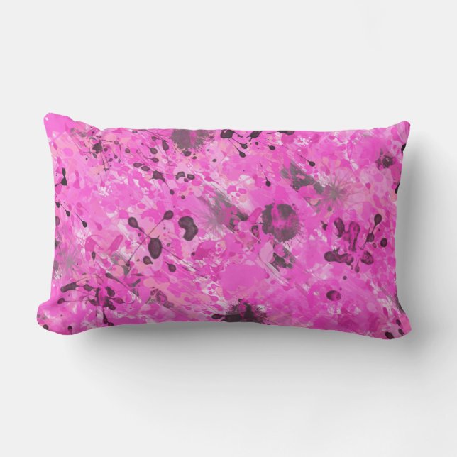 Pink Ink Outdoor Pillow (Front)
