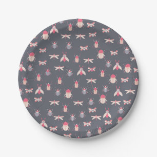 Pink Insects Paper Plates