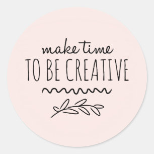 Pink Inspirational Craft Maker Classic Round Sticker