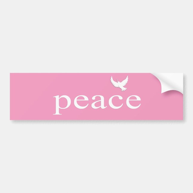 Pink Inspirational Peace Quote Bumper Sticker (Front)