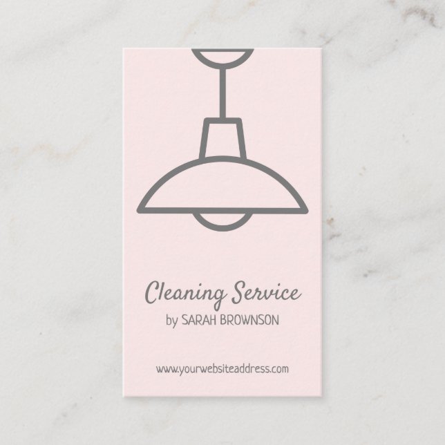 Pink Interior design light lamp Business Card (Front)