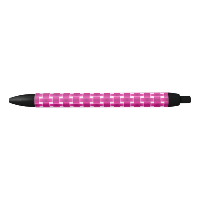 Pink interlocking on black ink pen (Front)