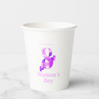 Pink International Women's Day 8th March Paper Cup