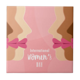 pink international womens day tile