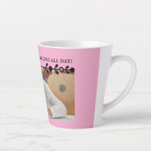 Pink Introvert Meme Latte Mug