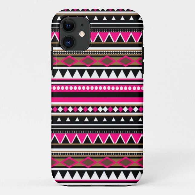 Pink iPhone 5 Case - Aztec Pattern (Back)