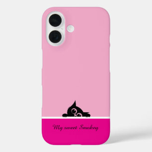 Pink iPhone Case with Cute Kitten Design