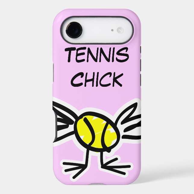 Pink iPhone case with tennis design (Back)