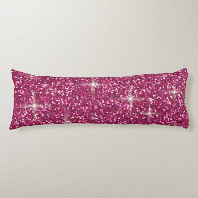 Pink iridescent glitter body pillow (Front)