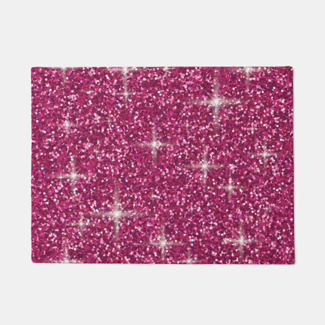 Pink iridescent glitter doormat (Front)