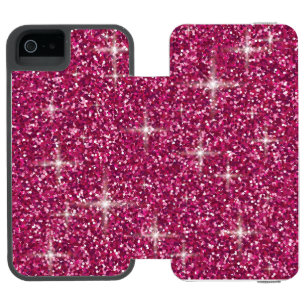 Pink iridescent glitter incipio watson™ iPhone 5 wallet case