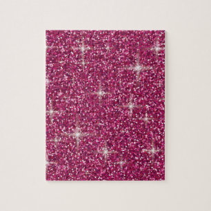Pink iridescent glitter jigsaw puzzle