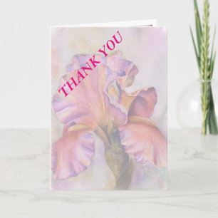 PINK IRIS CARTE DE REMERCIEMENTS S