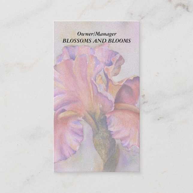 PINK IRIS CUSTOMIZABLE BUSINESS CARDS (Front)