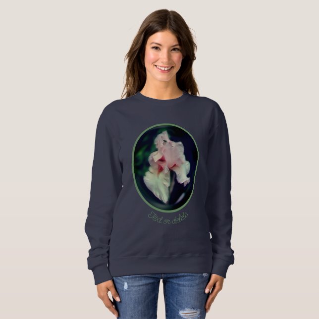 Pink Iris Floral Abstract Art Personalized  Sweatshirt (Front Full)