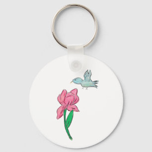 Pink Iris  Keychain