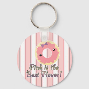Pink is Best Flavour Pink Frosted Doughnut Keychain