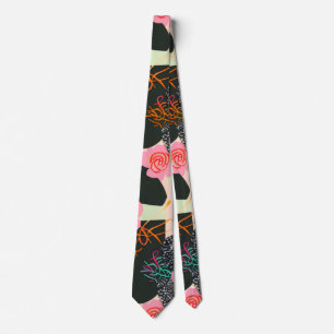 Pink is new Black Floral Tie