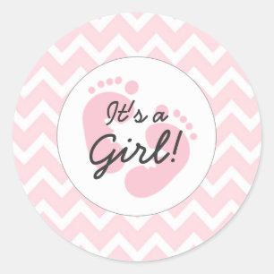 pink it's a girl baby shower envelope seals