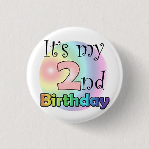 Pink It's my 2nd Birthday 1 Inch Round Button