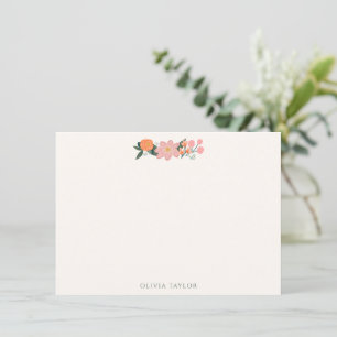 Pink Ivory Floral Bridal Shower Personalized Card