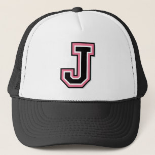 Pink "J" Monogram Trucker Hat