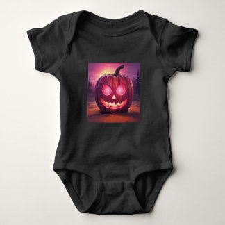 Pink Jack-o'-lantern  Baby Bodysuit